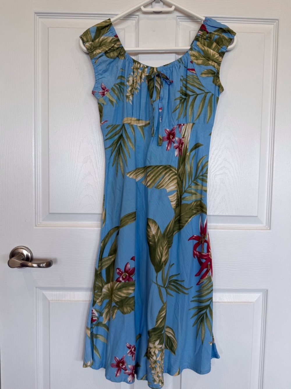 Hibiscus Collection Hawaii feminine tropical floral dress empire waist bow